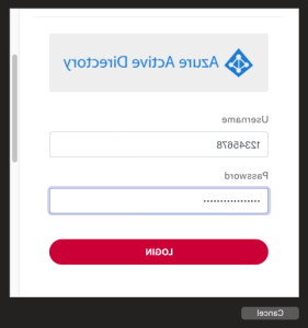 A screenshot of the Azure Active Directory login screen on a Mac.
