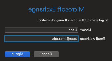 macOS下的微软交换登录窗口截图.